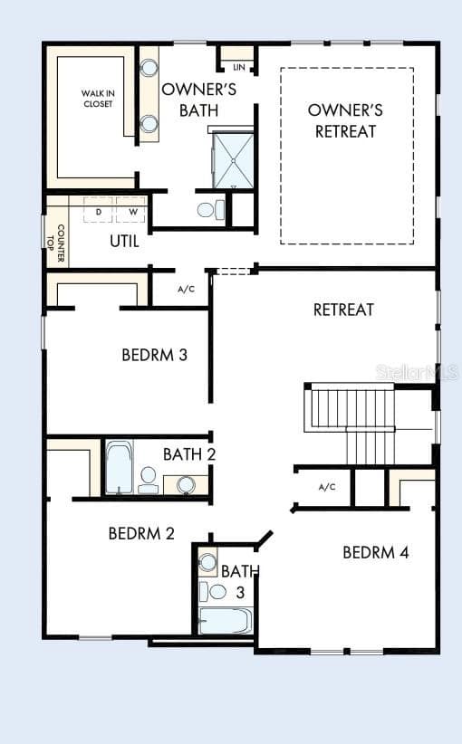 Floor Plan Second Floor - 2926 W ELLIS DR, TAMPA