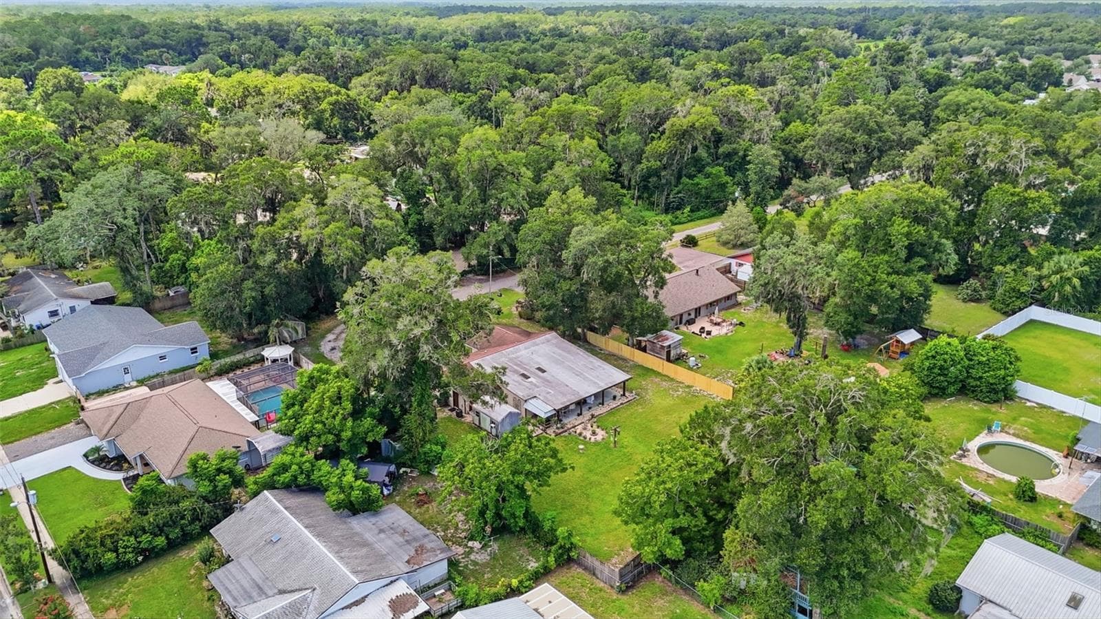 BACK AERIAL VIEW - 1555 ROWE LN, DELAND