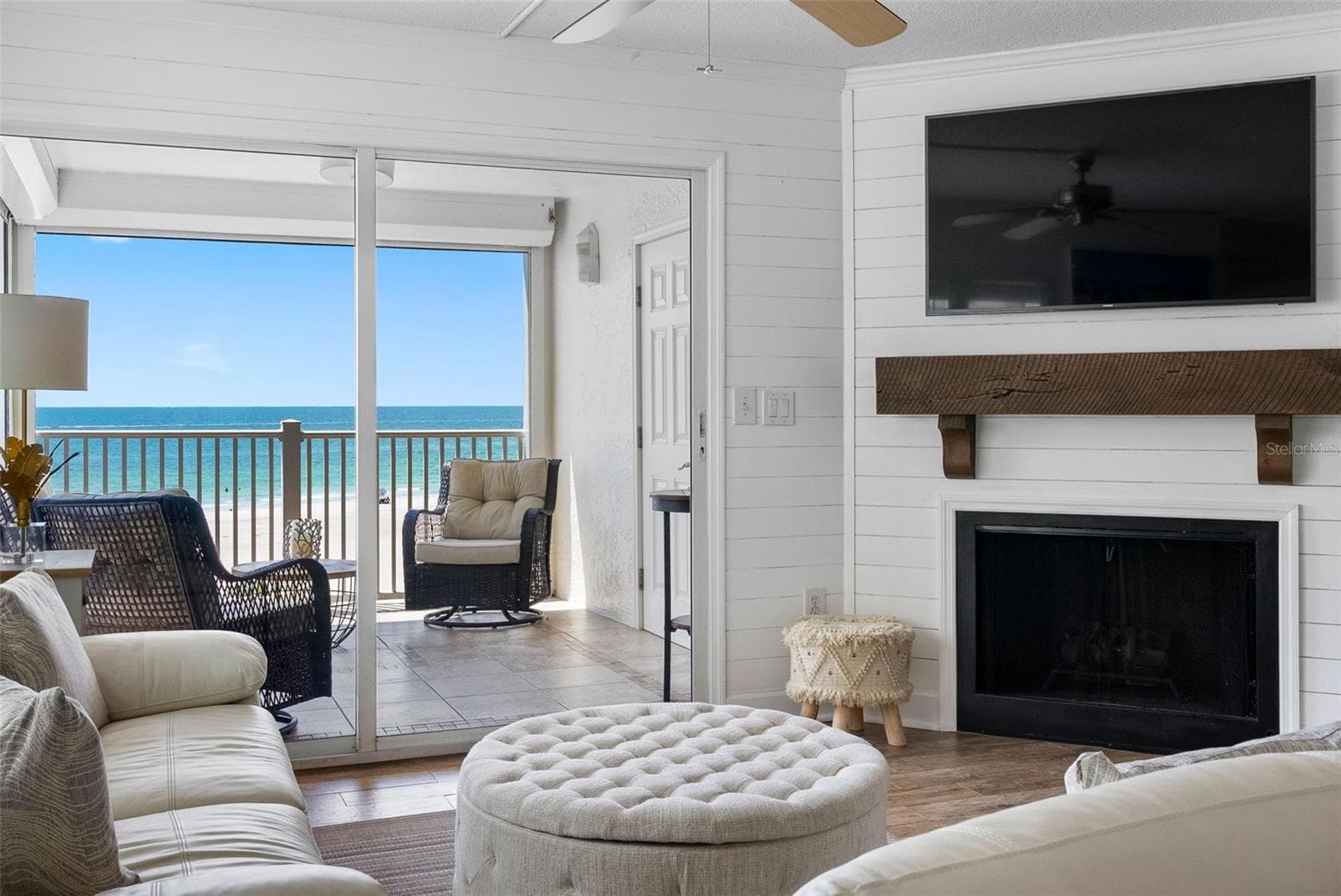 Updated modern fireplace insert - 17980 GULF BLVD #401, REDINGTON SHORES