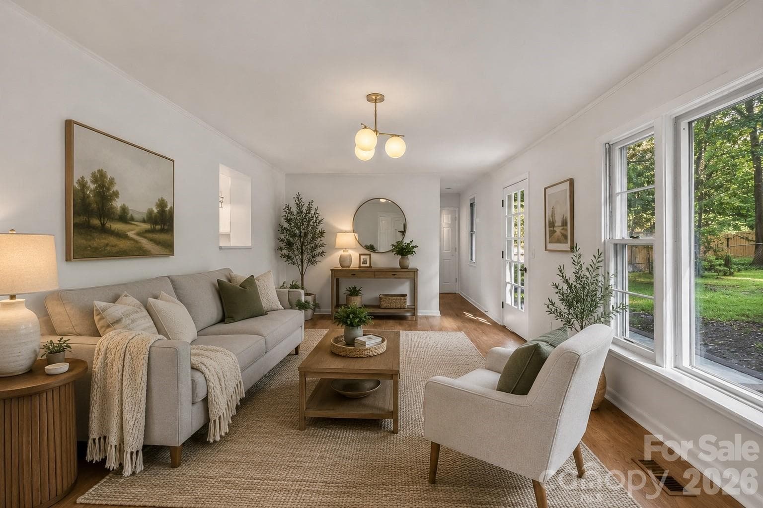 VIRTUALLY Staged living room - 3840 Colebrook Road, Charlotte