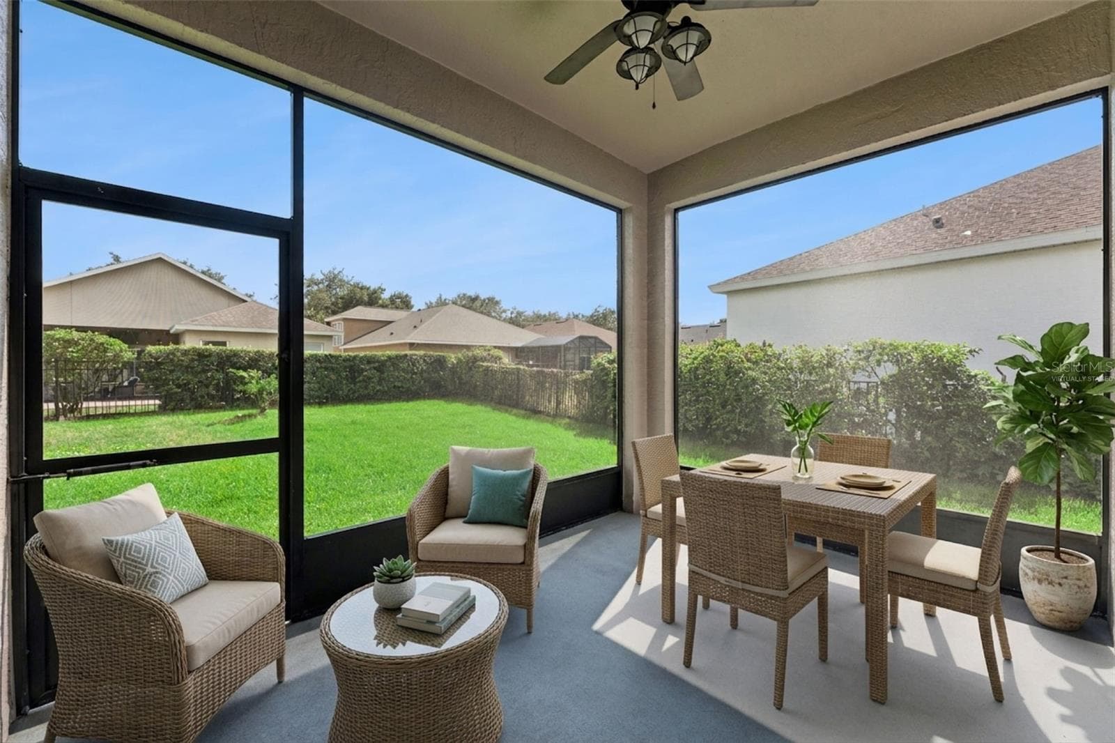 Virtually Staged Covered screen patio - 1206 CHESSINGTON CIR, LAKE MARY