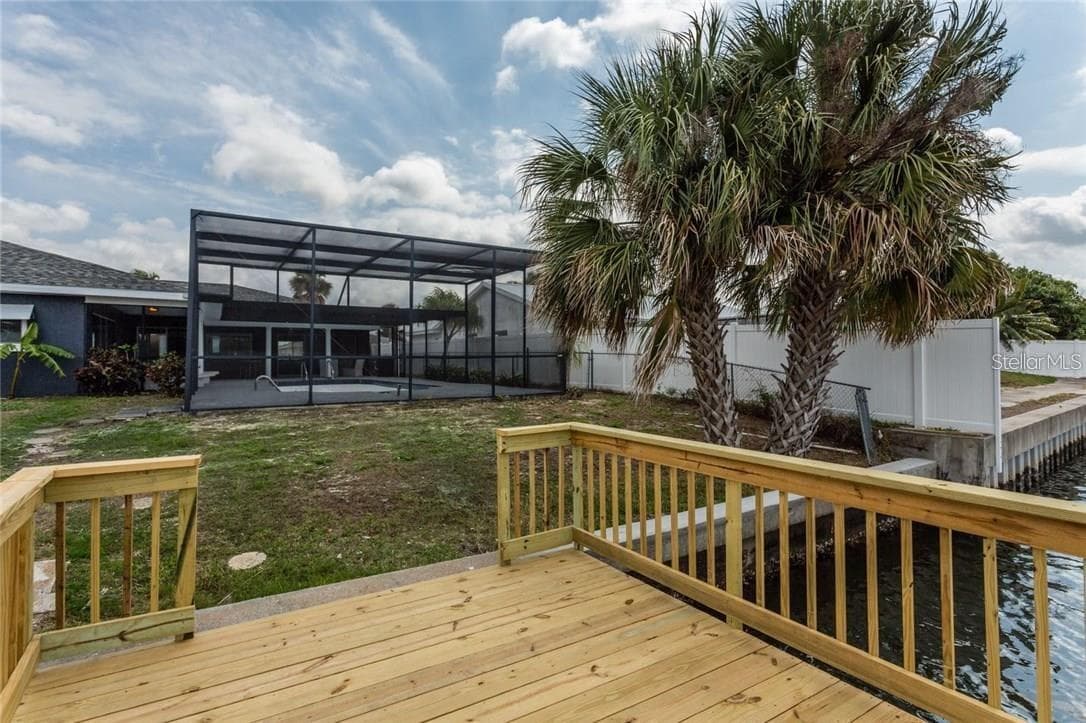 A look at previous dock and pool cage prior to damage.... - 6314 WISTERIA LN, APOLLO BEACH