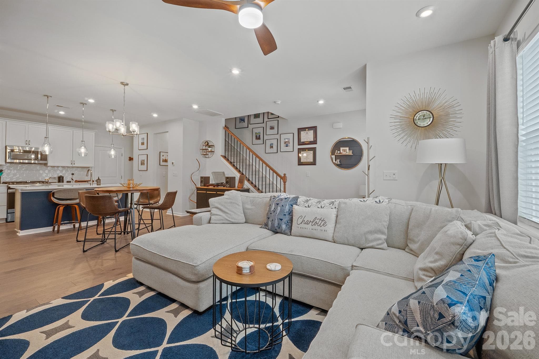 Family room open to kitchen and dining area - 6161 Pierce Lane, Kannapolis