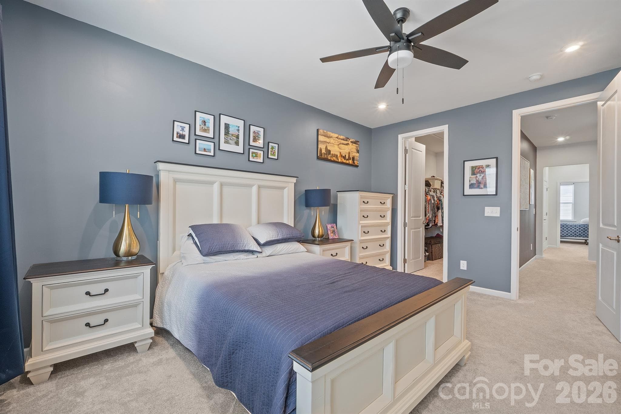 Primary bedroom with large walk in closet - 6161 Pierce Lane, Kannapolis