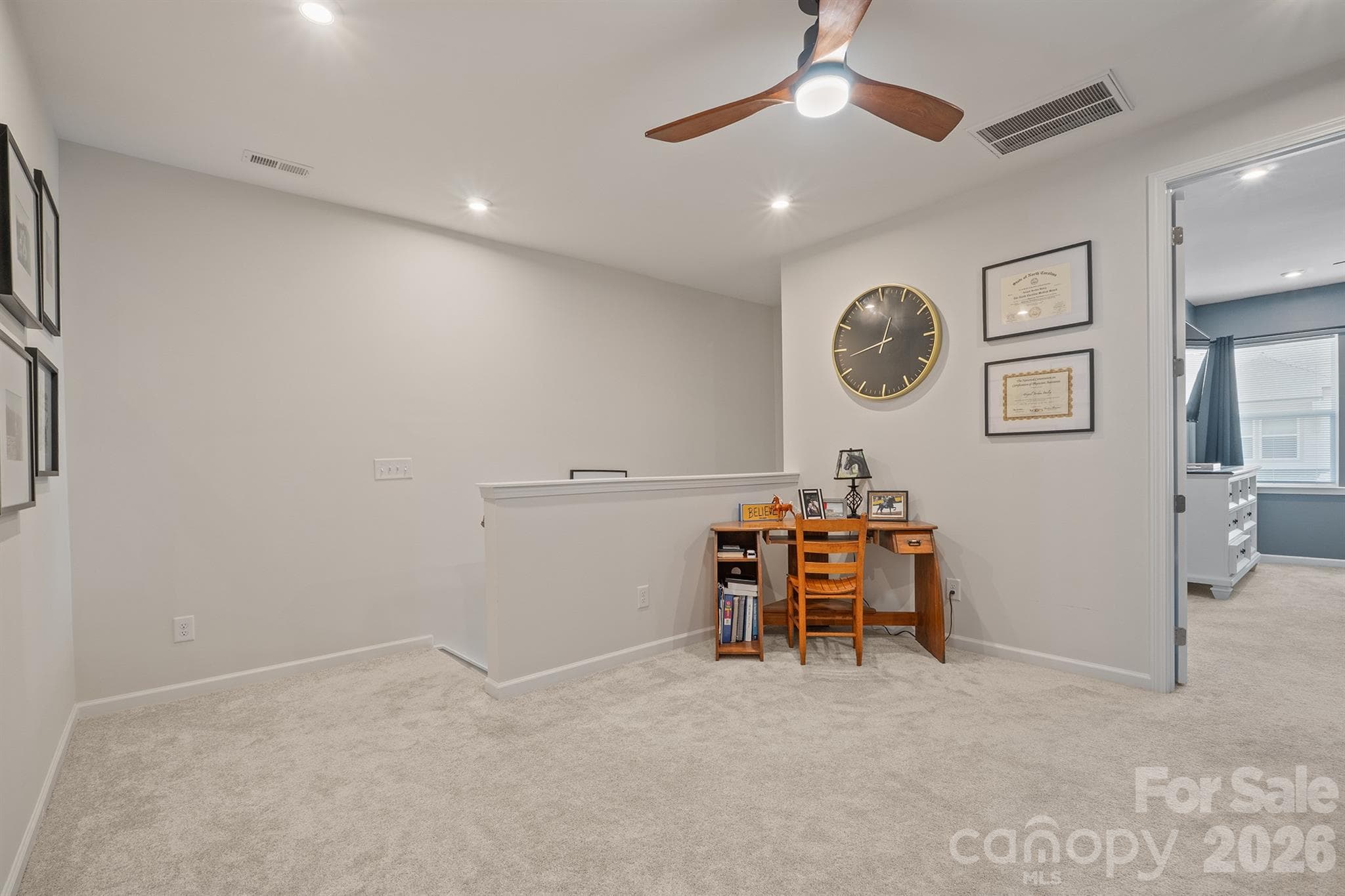 Loft with ceiling fan - 6161 Pierce Lane, Kannapolis