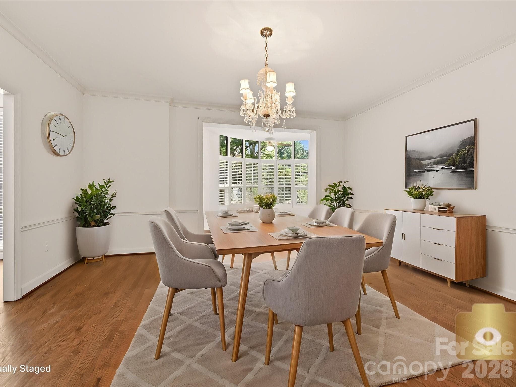 Virtually staged dining room - 806 Cherokee Road, Charlotte