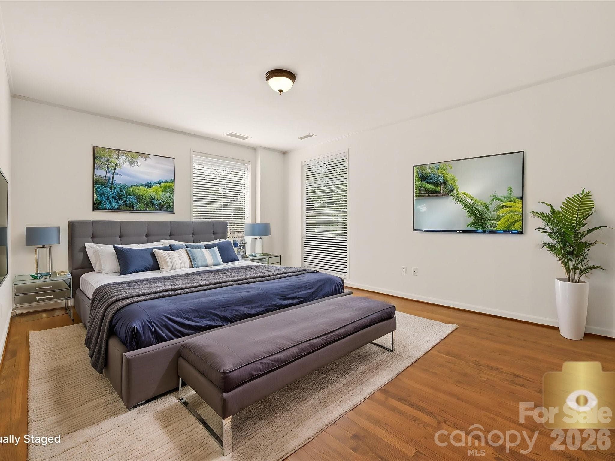 Virtually staged bedroom - 806 Cherokee Road, Charlotte