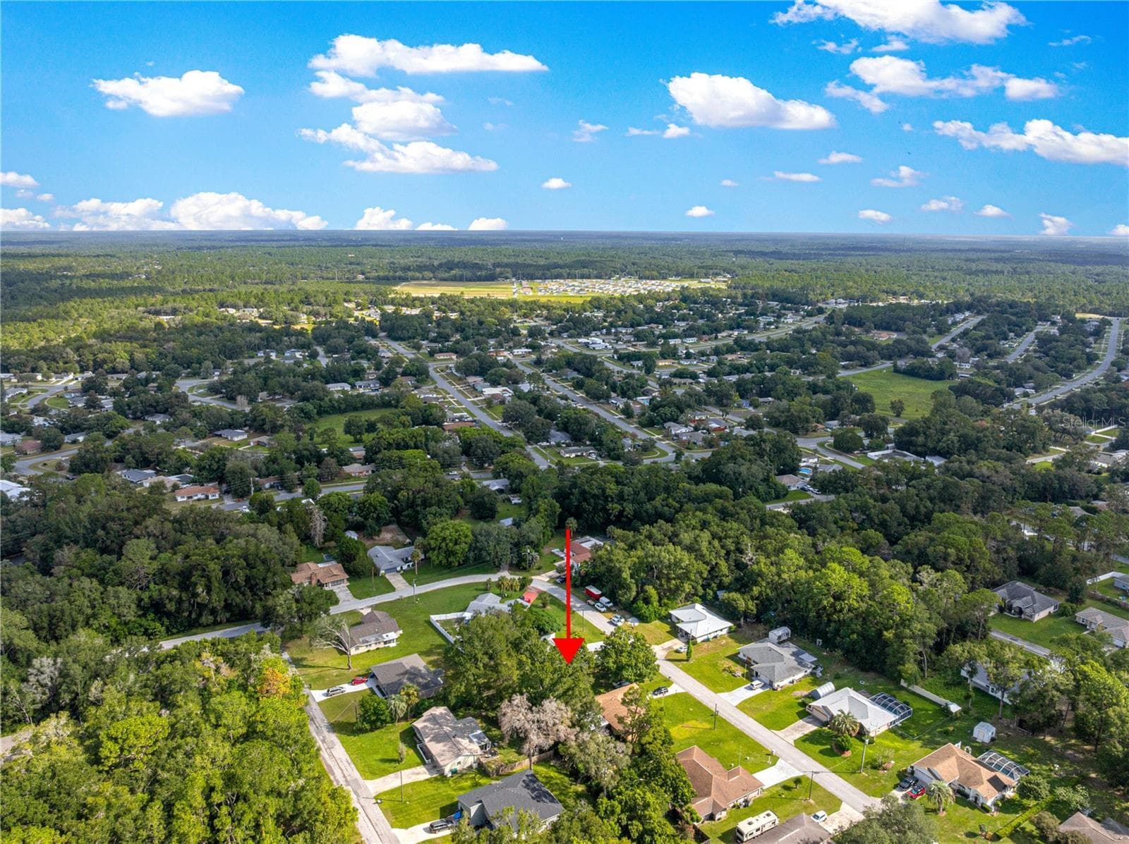 Aerial overview of the surrounding Citrus Springs neighborhood. - 2170 W DORAL CT, CITRUS SPRINGS
