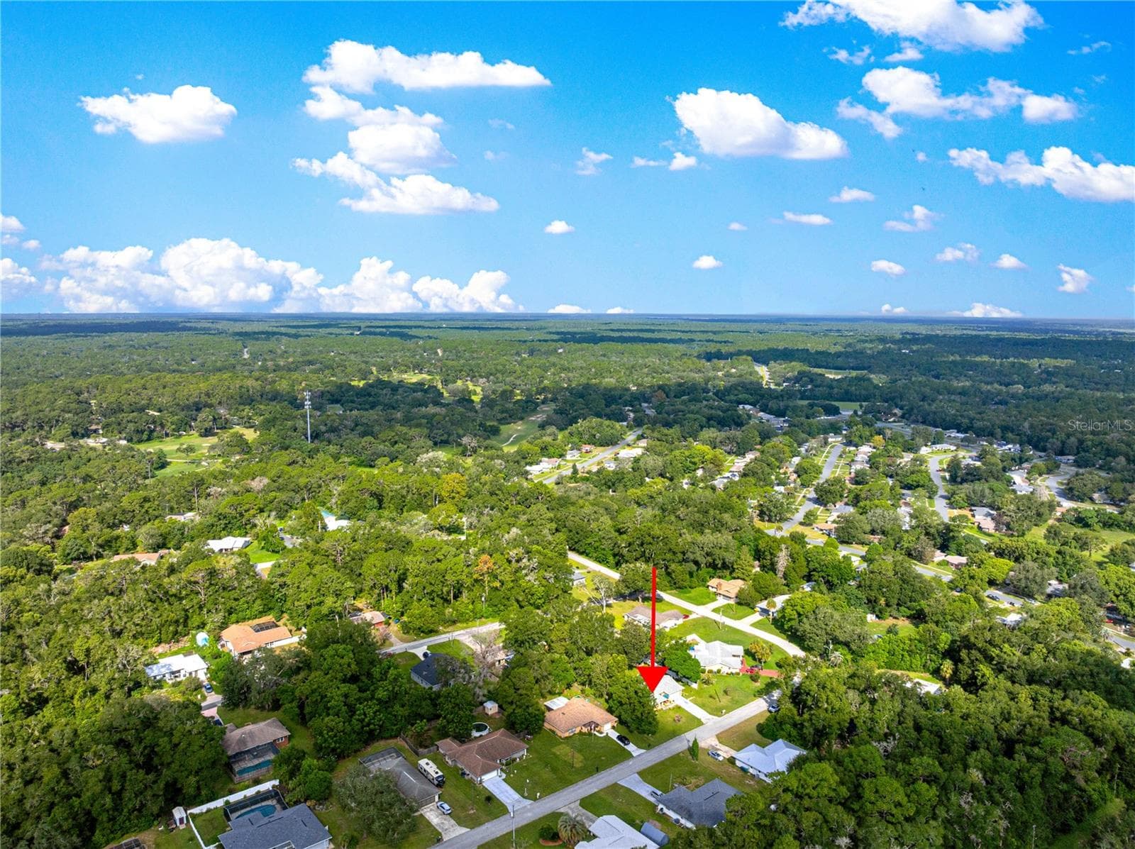 Wide aerial view of the surrounding neighborhood and landscape. - 2170 W DORAL CT, CITRUS SPRINGS