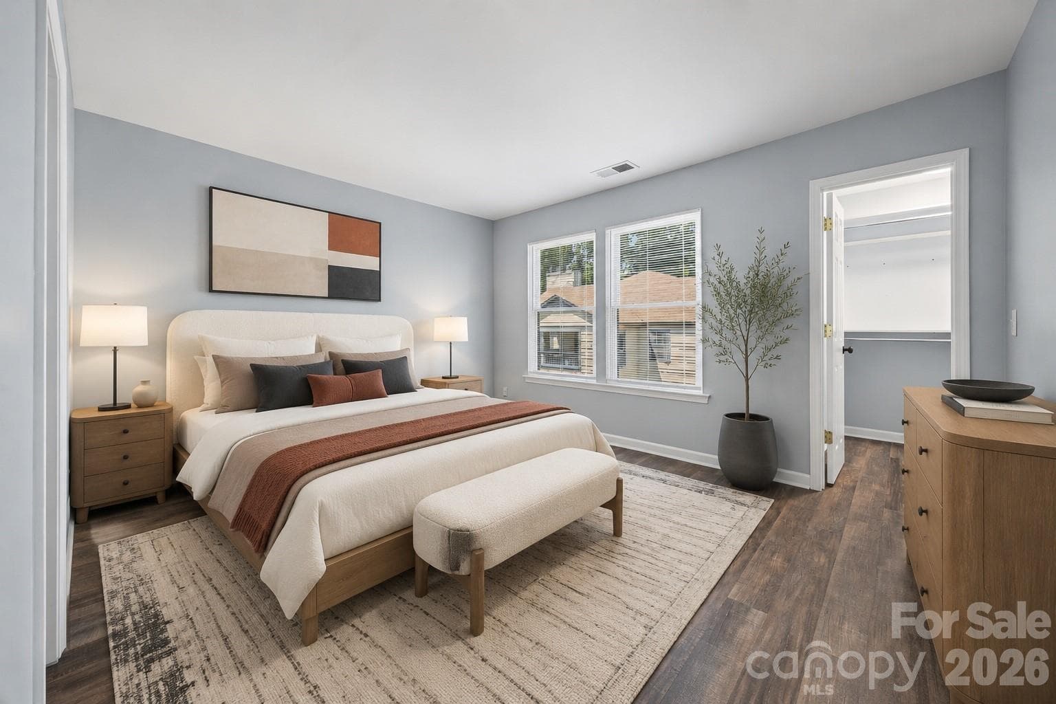 Virtually Staged Primary Bedroom - 8119 Tremaine Court, Charlotte