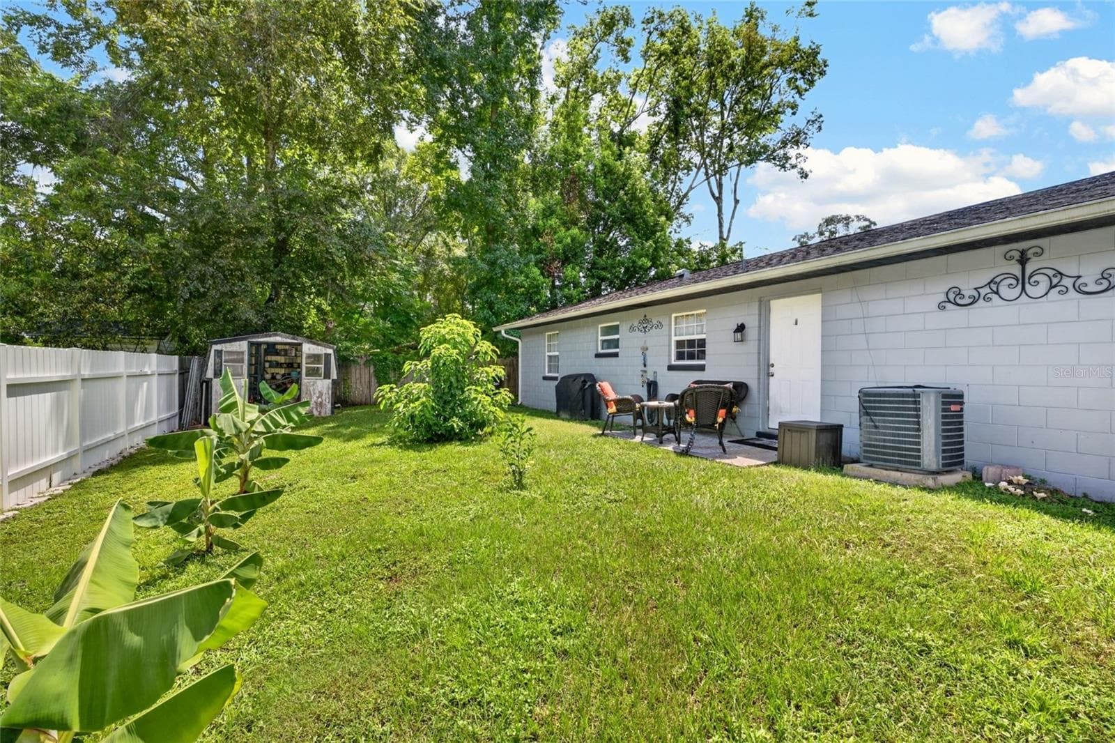 Back yard with bannana plants growing - 5203 SE 114TH ST, BELLEVIEW