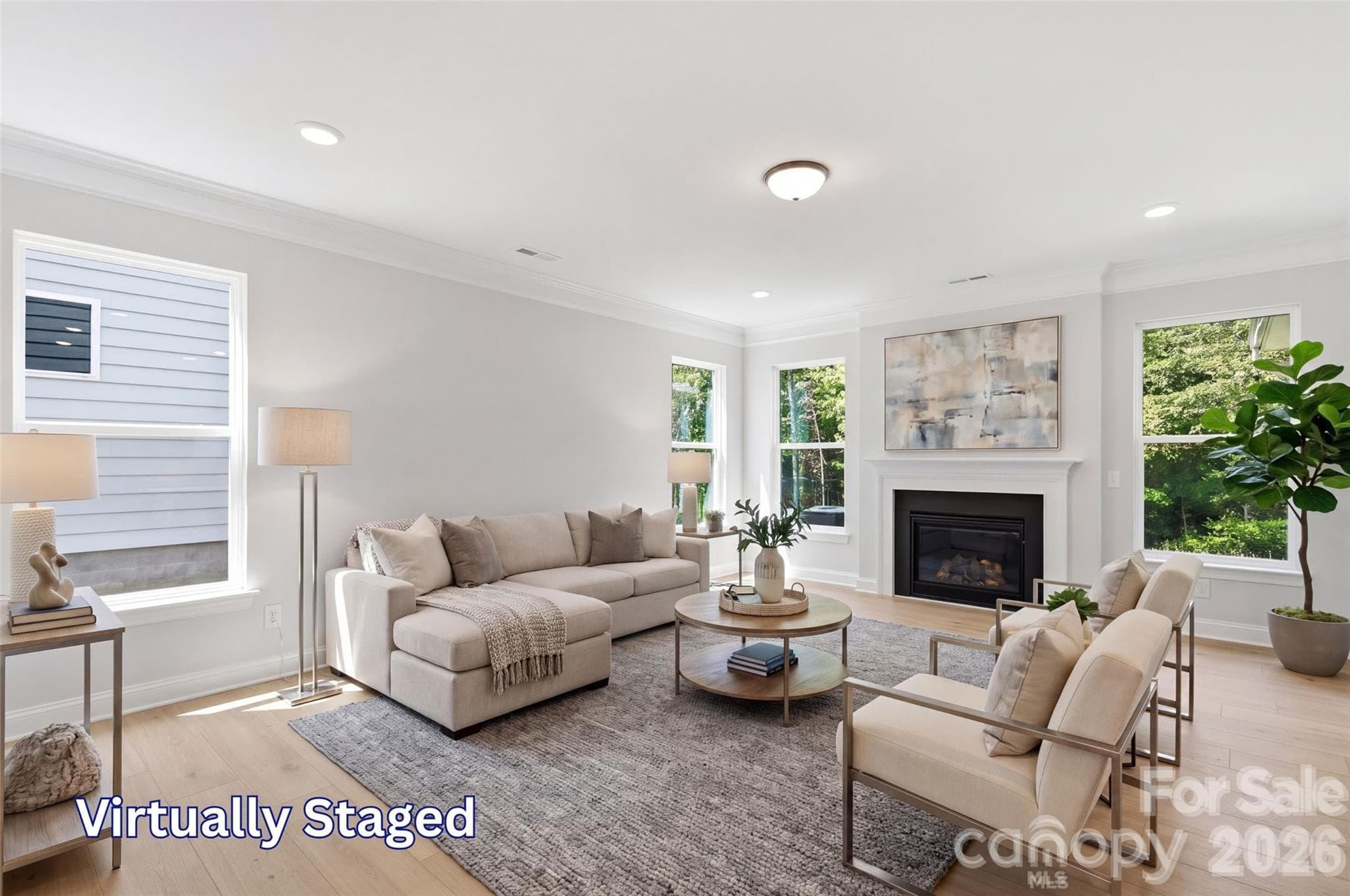 Family Room Virtually Staged - Charlotte