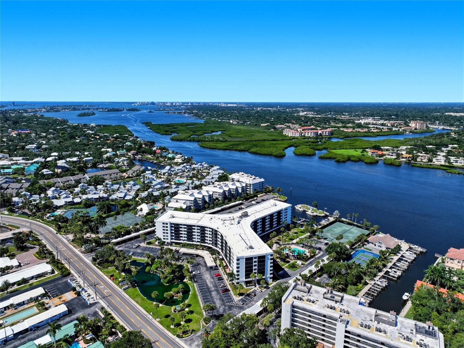 Harbour Towers Aerial View - 5855 MIDNIGHT PASS RD #222, SARASOTA