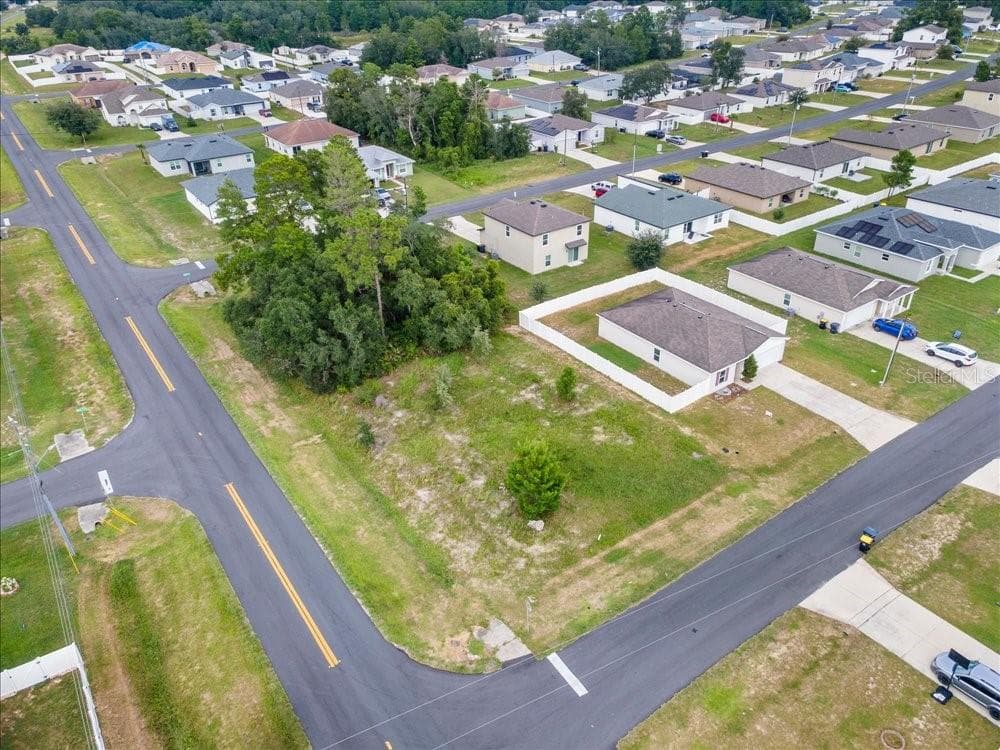 Aerial View- Vacant Corner Lot and Surrounding Neighborhood - 284 FIG CT, POINCIANA