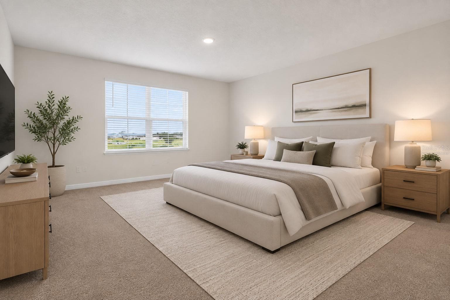 Virtually staged primary bedroom - 1021 SILVERBELL TRL, ST CLOUD
