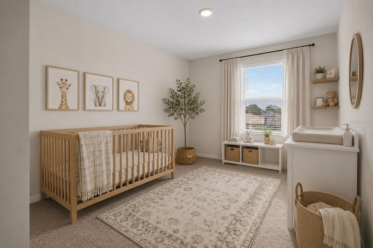 Bedroom 4 – Virtually Staged as Nursery - 1021 SILVERBELL TRL, ST CLOUD