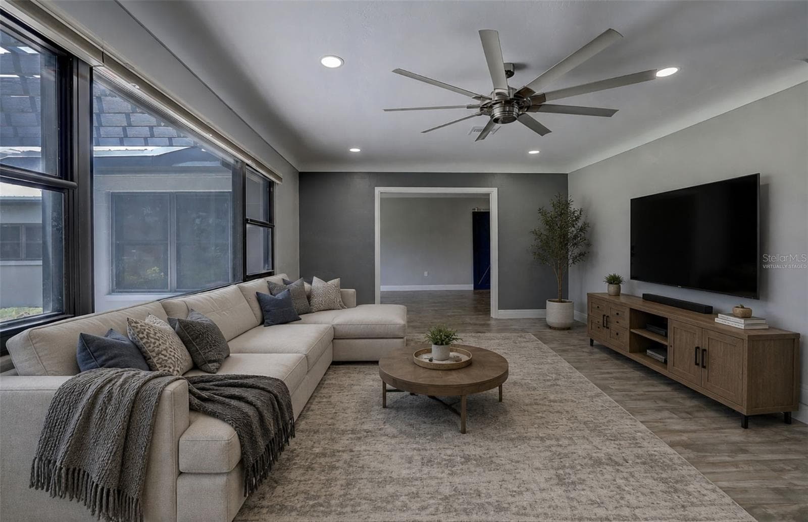 Virtually Staged Living Room - 323 SUWANEE AVE, SARASOTA