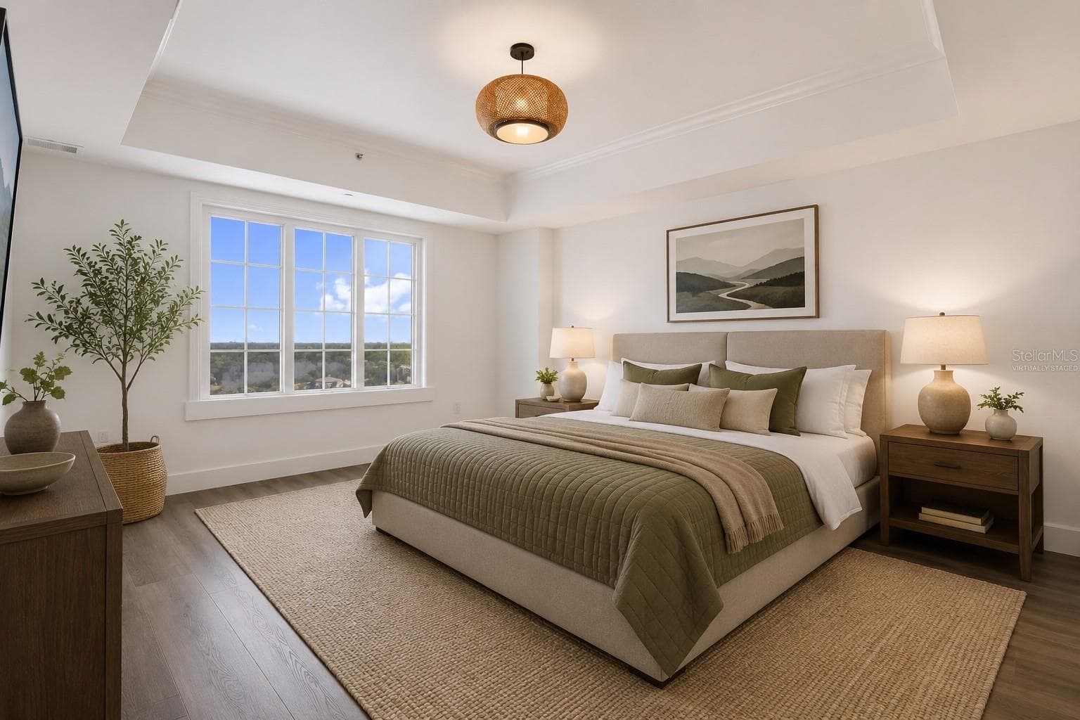 Virtually Staged Primary Bedroom - 7593 GATHERING DR #707, REUNION