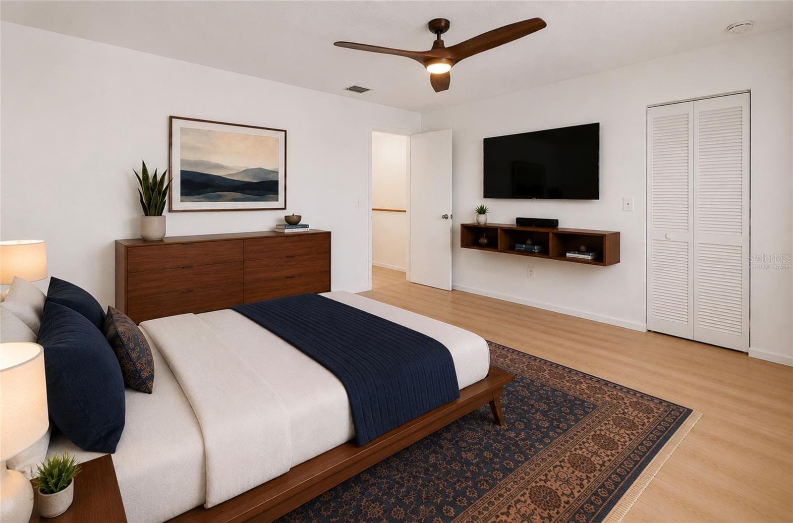 Virtually Staged.  Reimagined Second Bedroom.  Large room with plenty of space for big bed and furniture, plus a walk in closet. - 4038 CORTEZ DR #B, TAMPA