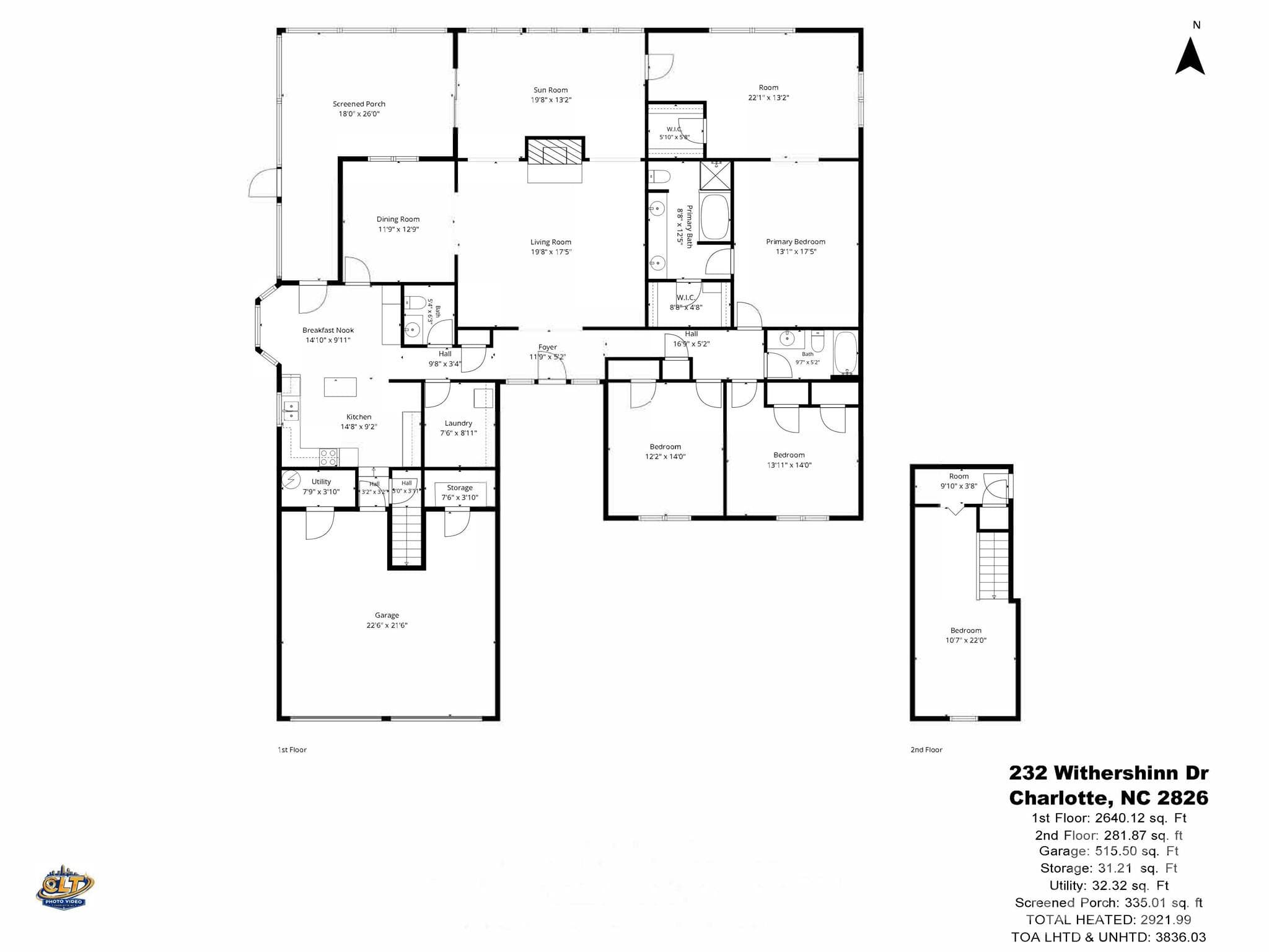 Almost 3000 sq feet of living space. - 235 Withershinn Drive, Charlotte