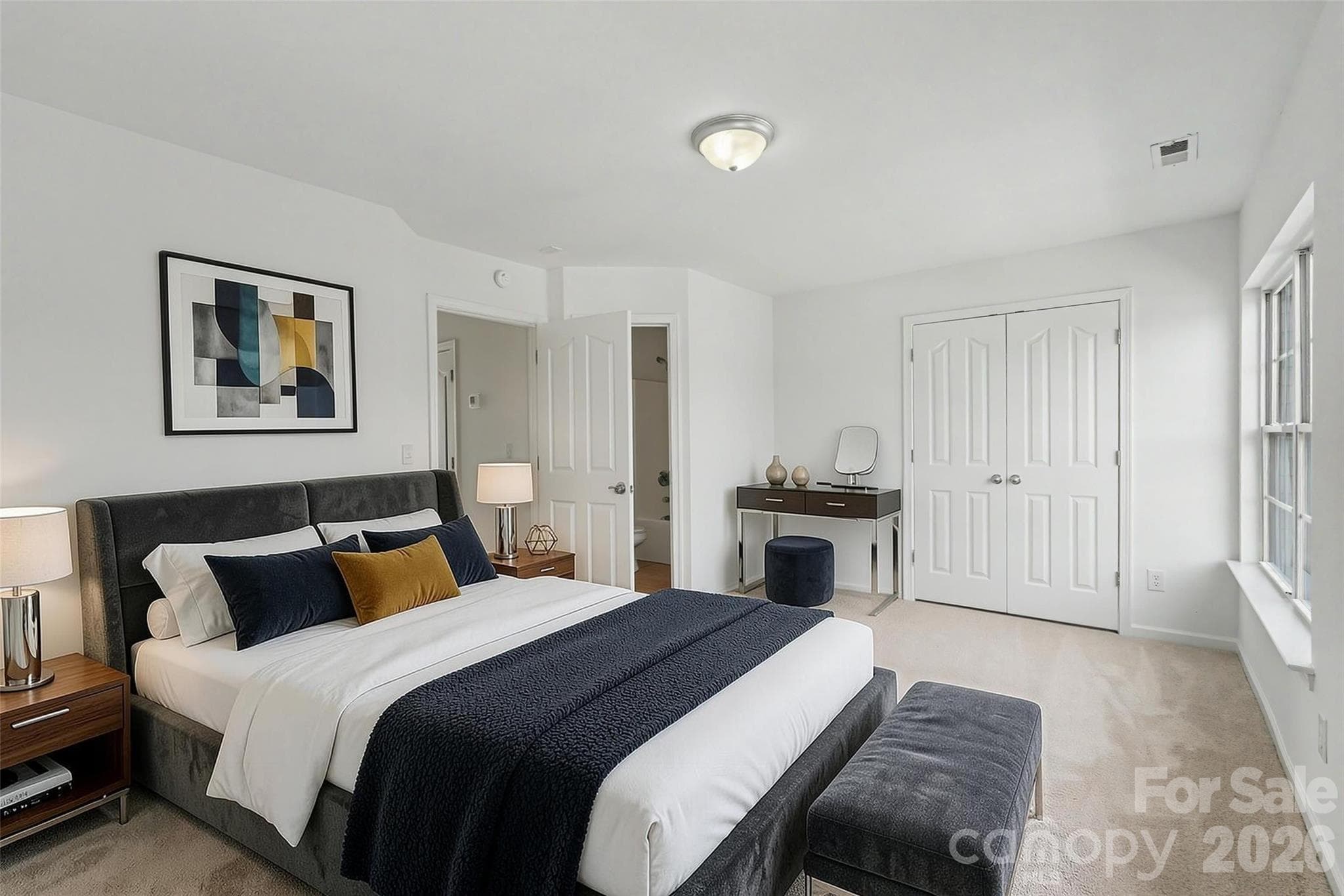 Owners Bedroom Virtually Staged - 13211 Calloway Glen Drive, Charlotte