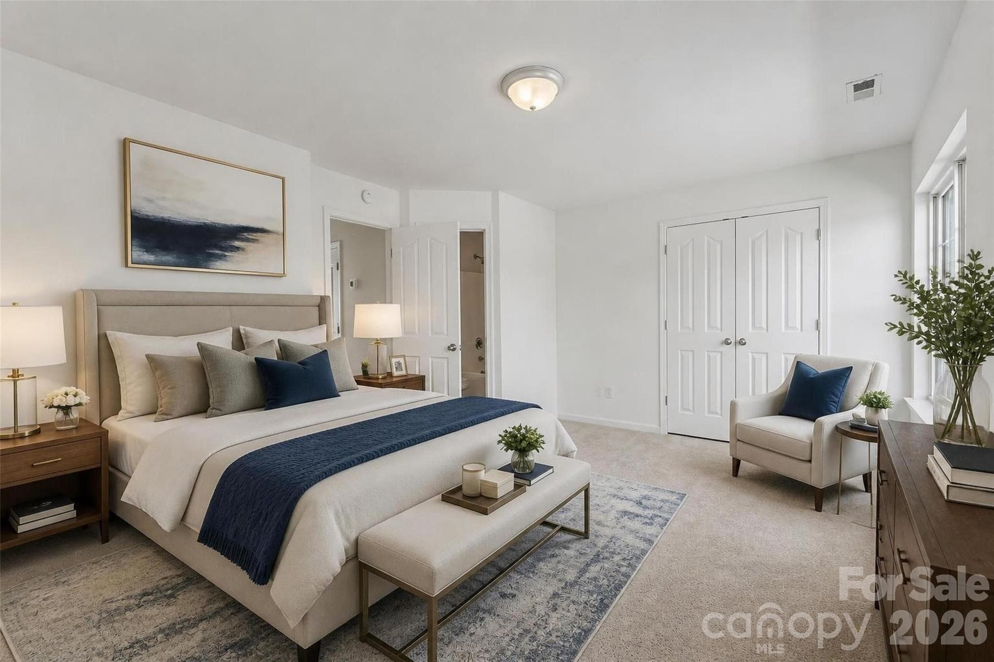 Owners Bedroom Virtually Staged - 13211 Calloway Glen Drive, Charlotte