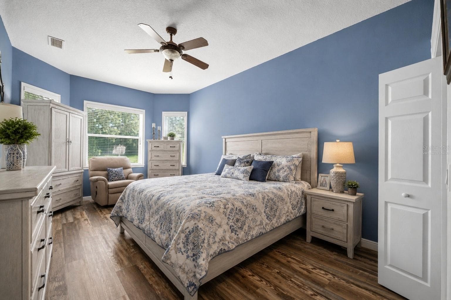 Master bedroom Virtually staged - 12041 SAPPHIRE DR, SPRING HILL