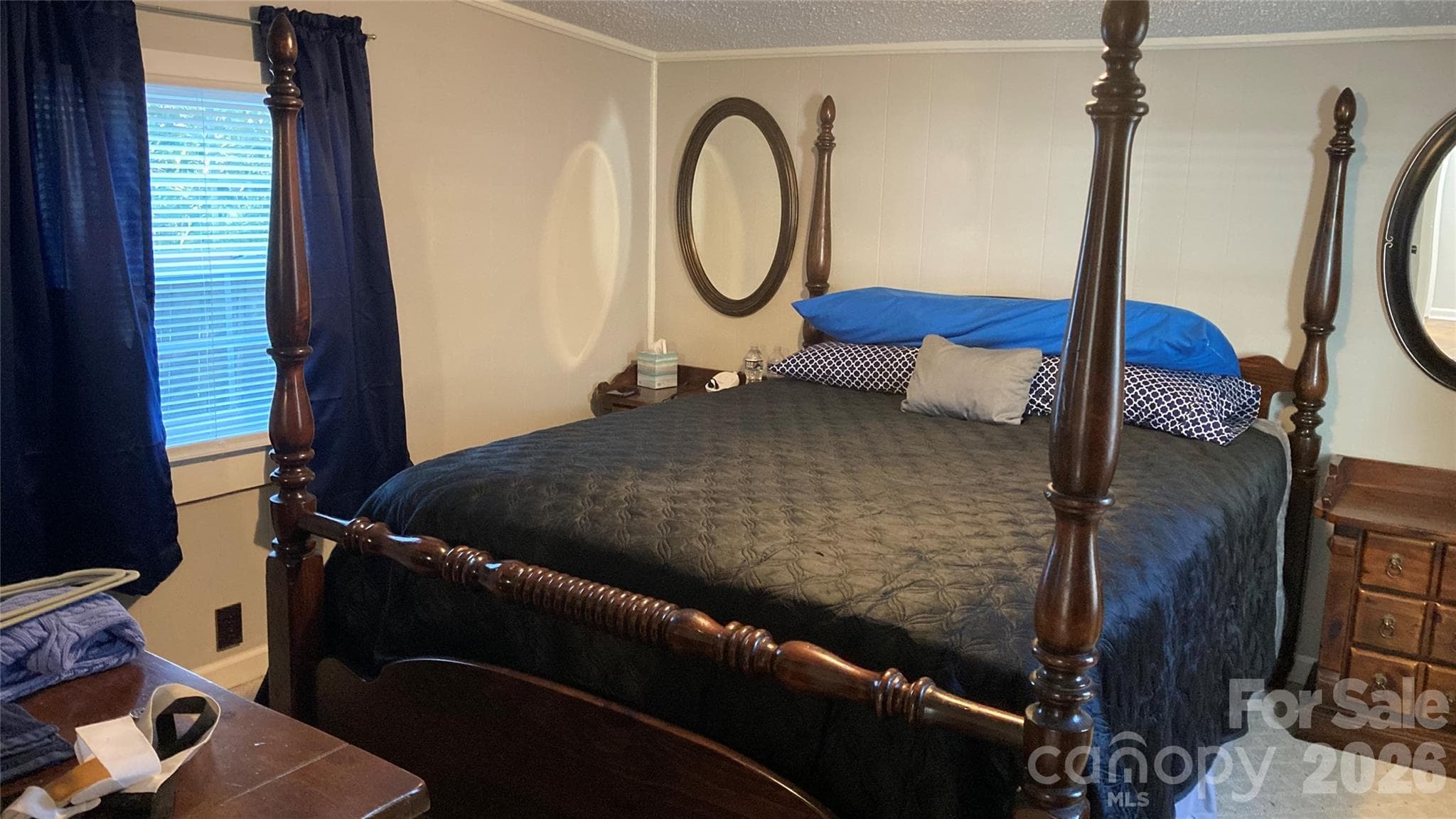 back bedroom with previous tenant's furniture to show scale. Queen sized bed fits w/2 dressers - 216 Auten Circle, Mount Holly