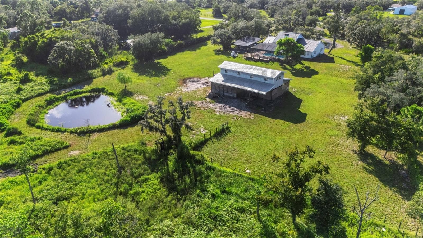 Pond, Barn and Back of House - 28706 102ND DR E, MYAKKA CITY