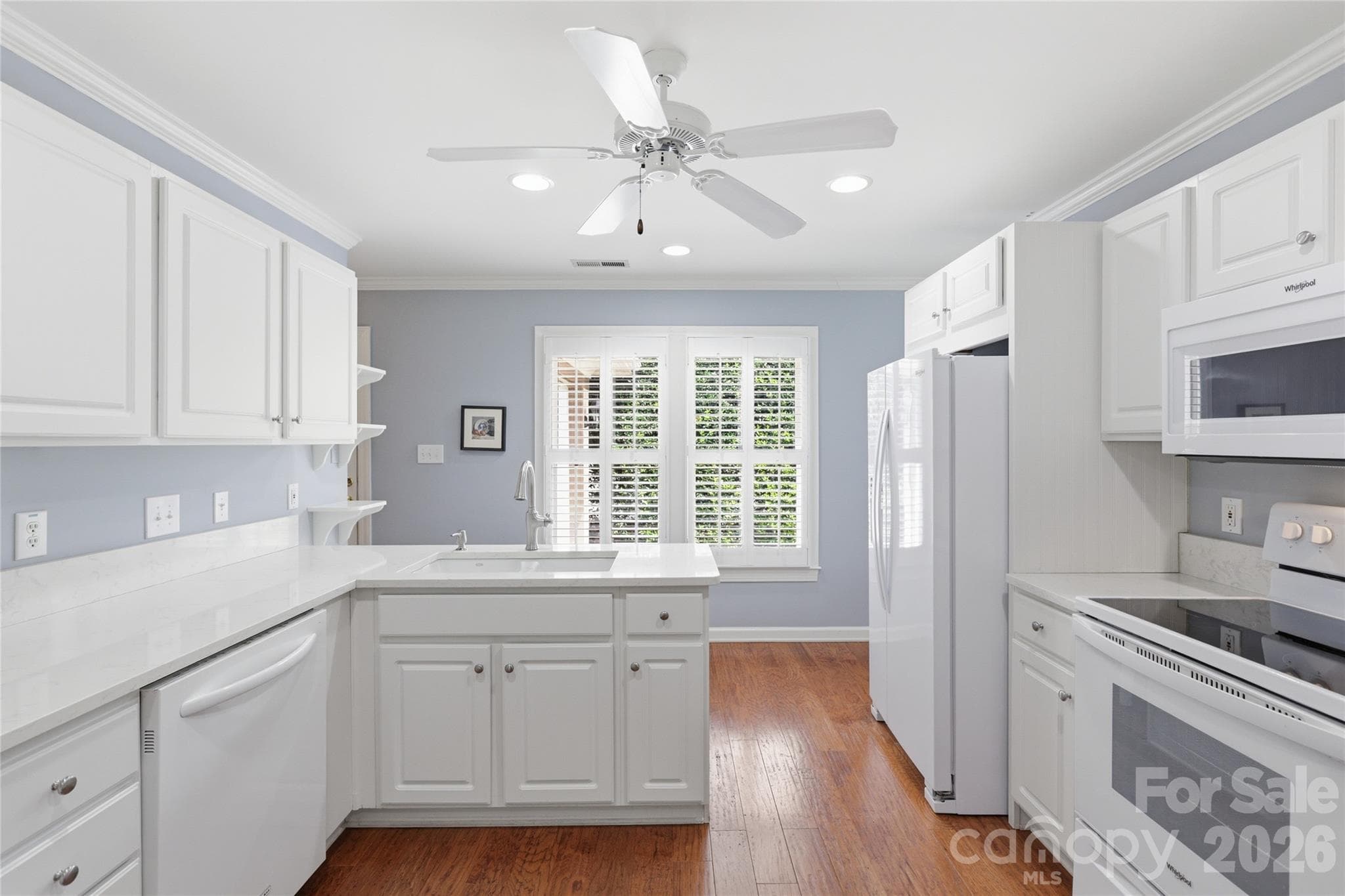 Crisp whit cabinets and quartz - 18 Creekside Way, Asheville