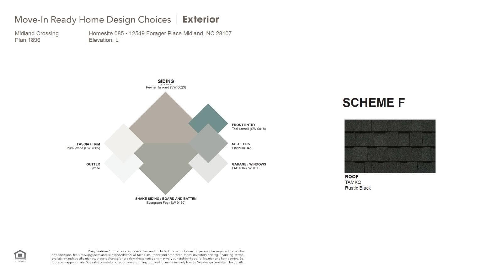 Exterior Color Choices - 12549 Forager Place, Midland