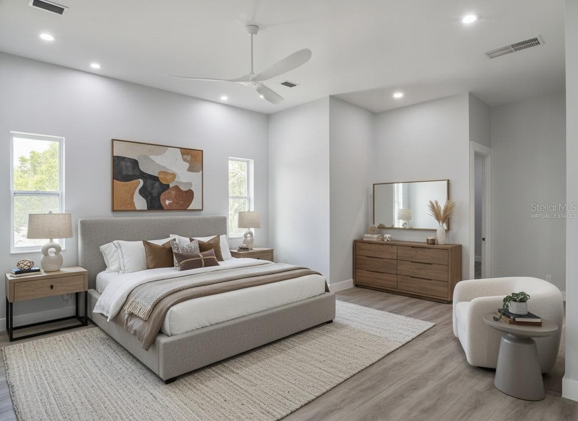 Virtually StagedPrimary Bedroom - 1190 W LAKESHORE DR, CLERMONT