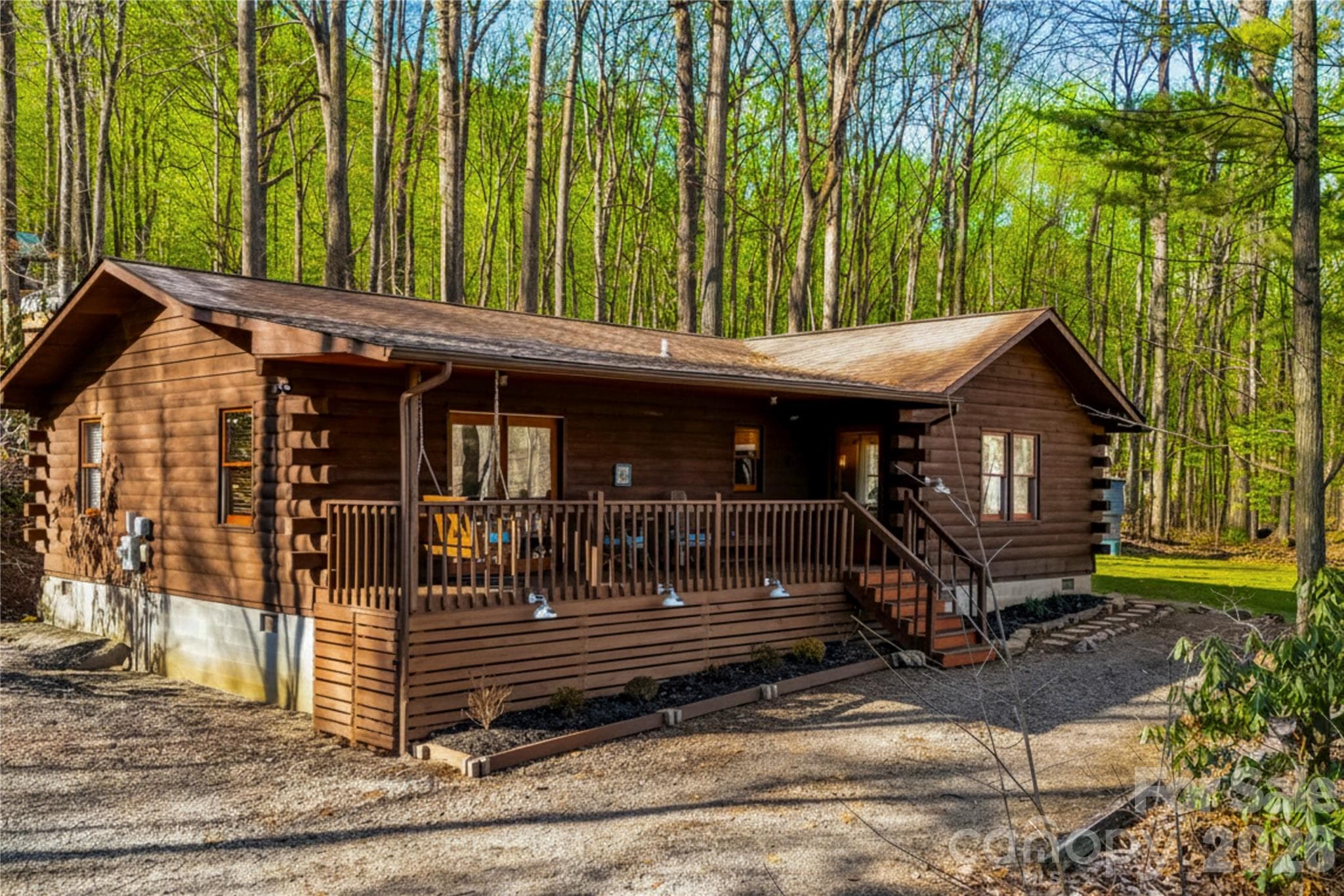 Log Cabin with full covered porch 398 Locust Dr Maggie Valley NC - 398 Locust Drive, Maggie Valley