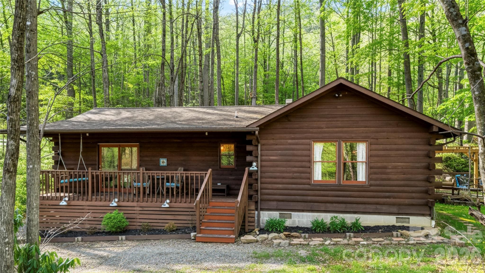 Covered Porch - 398 Locust Drive, Maggie Valley