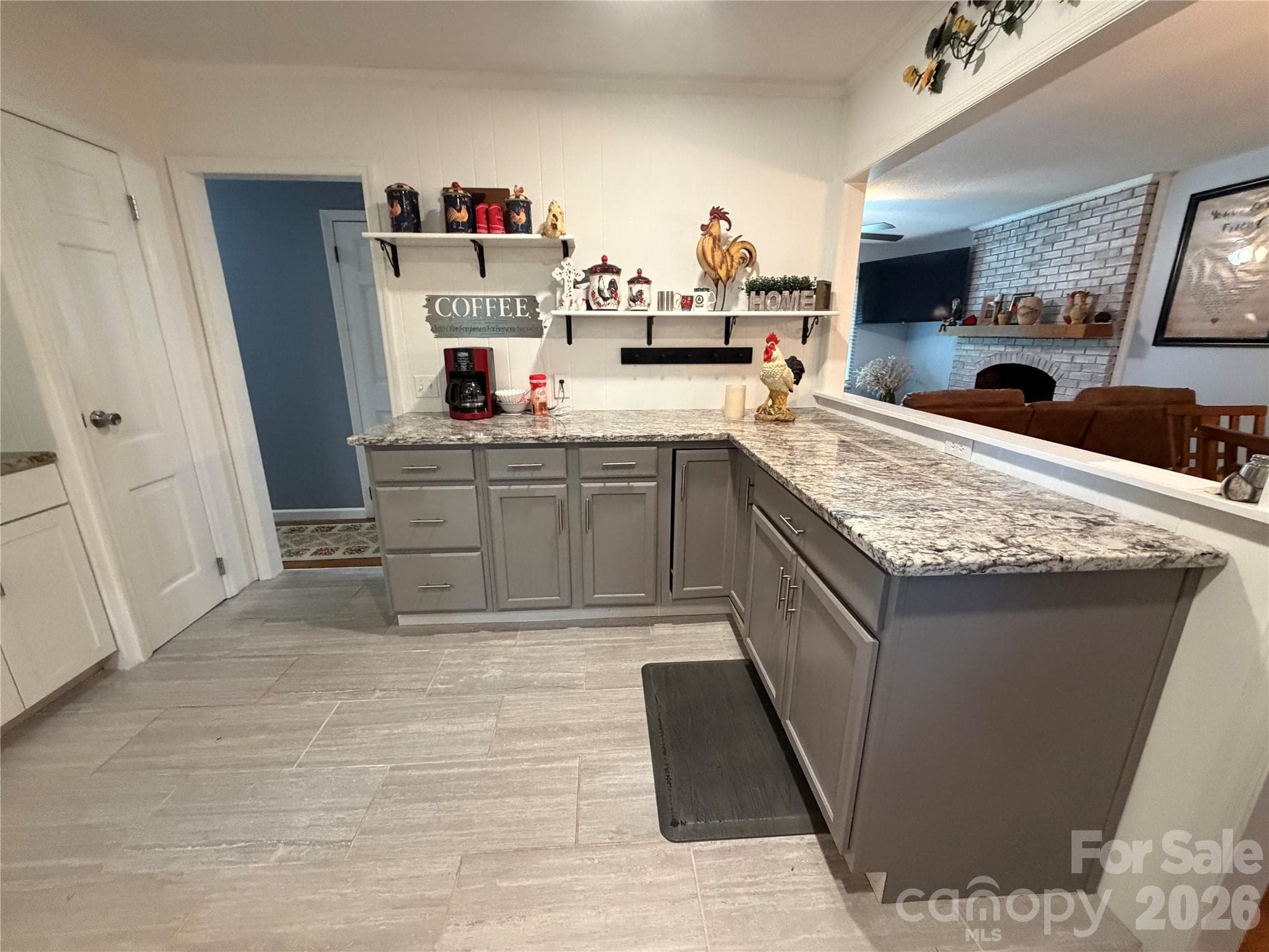 Kitchen looking into Dining Room and Living Room to right - 1000 Beaumont Poplar Street, North Wilkesboro