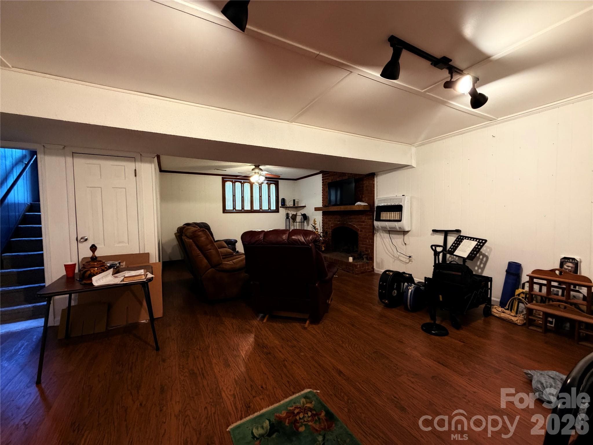 Downstairs Den/Family Room with Fireplace to right - 1000 Beaumont Poplar Street, North Wilkesboro