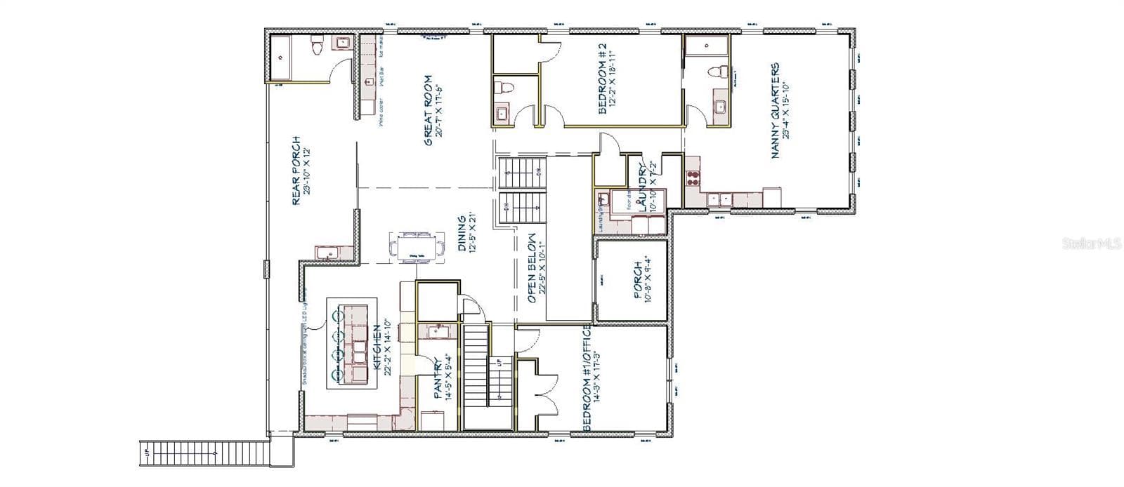 Second Level Floor Plan With Nanny/In Law Suite - 2121 BAYOU GRANDE BLVD NE, ST PETERSBURG