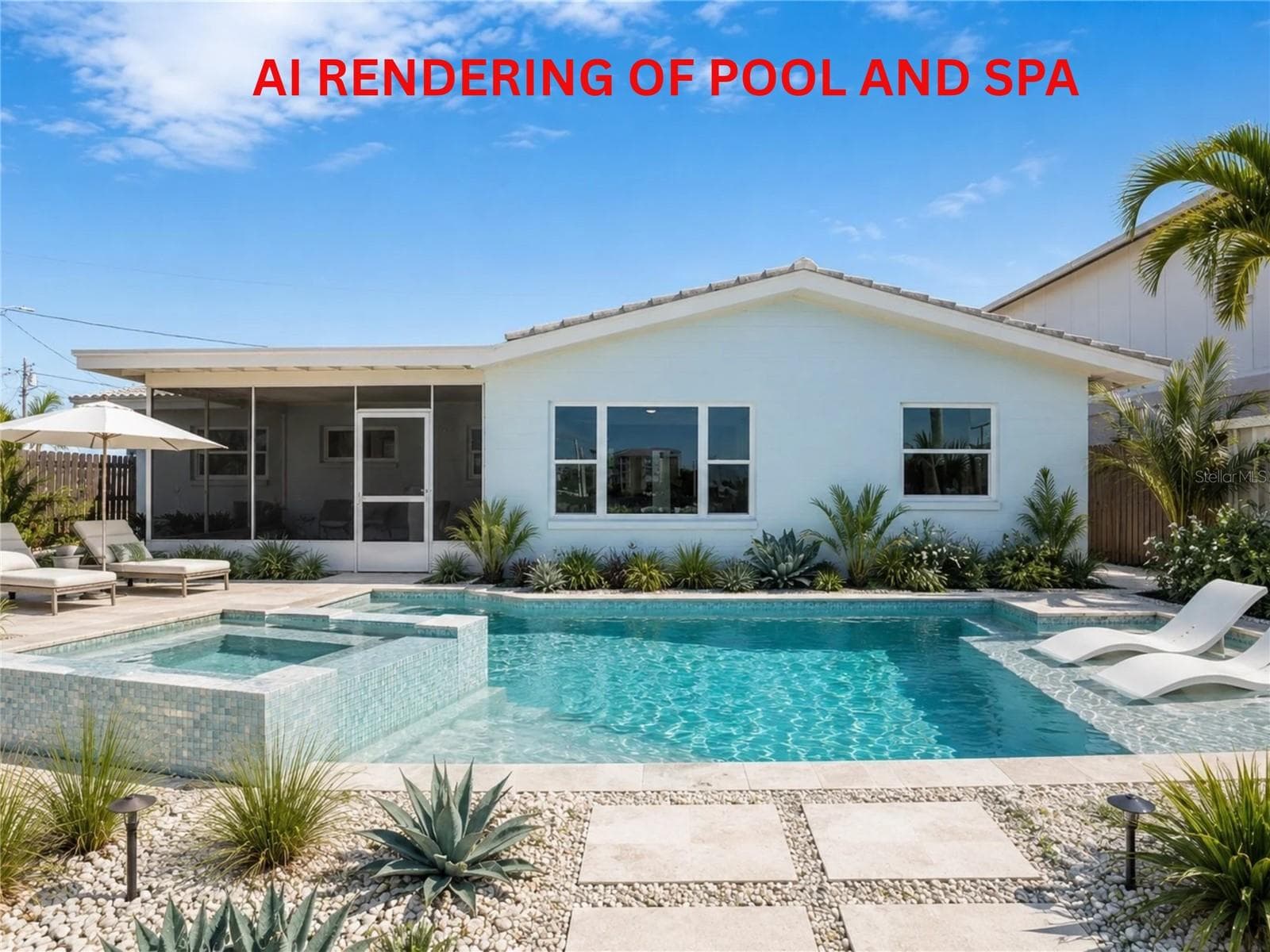 Rendering of pool in back yard. - 360 145TH AVE E, MADEIRA BEACH