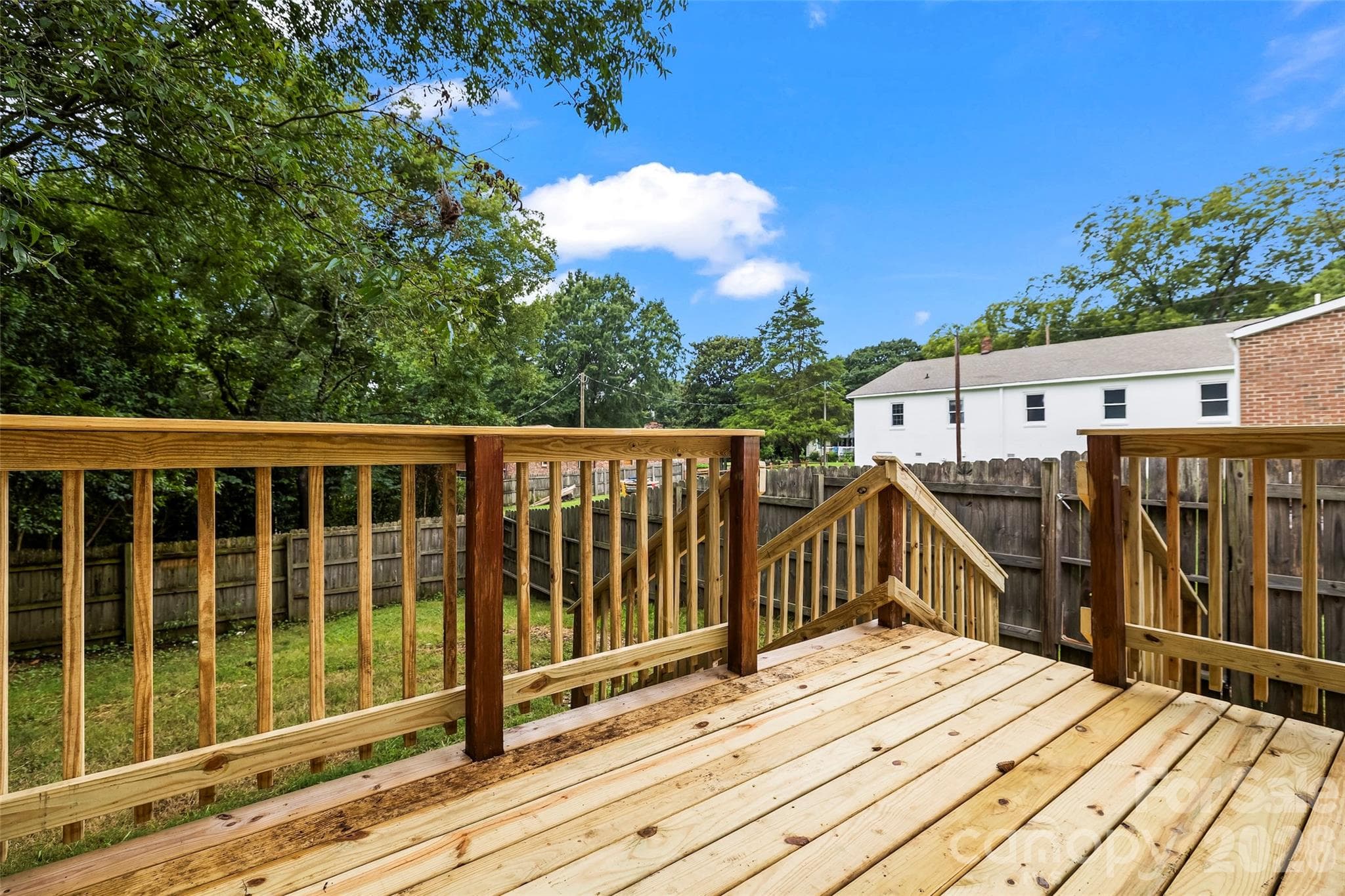 deck and fenced backyard - 605 Kings Mountain Street, Clover