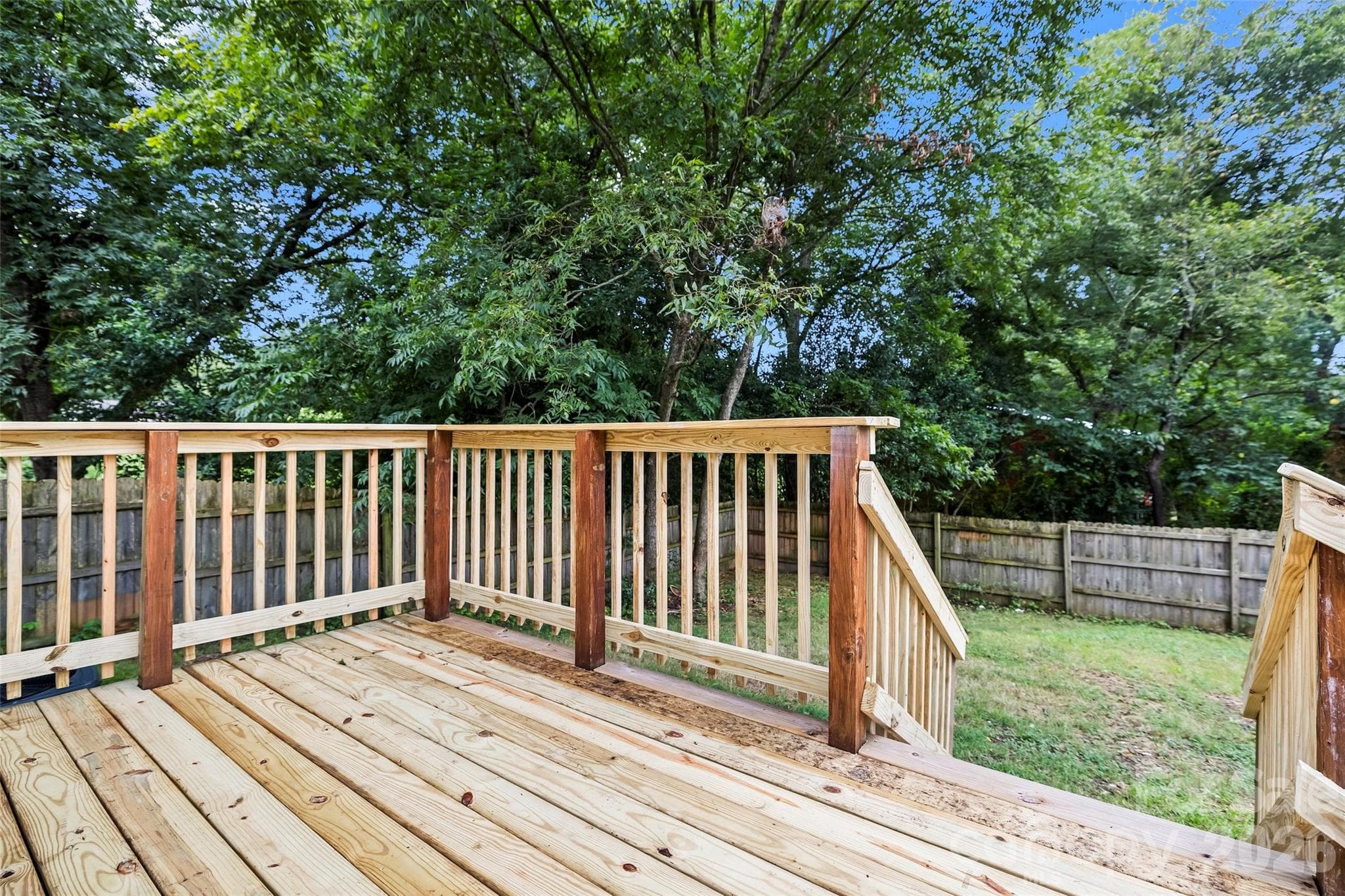 deck and fenced backyard - 605 Kings Mountain Street, Clover