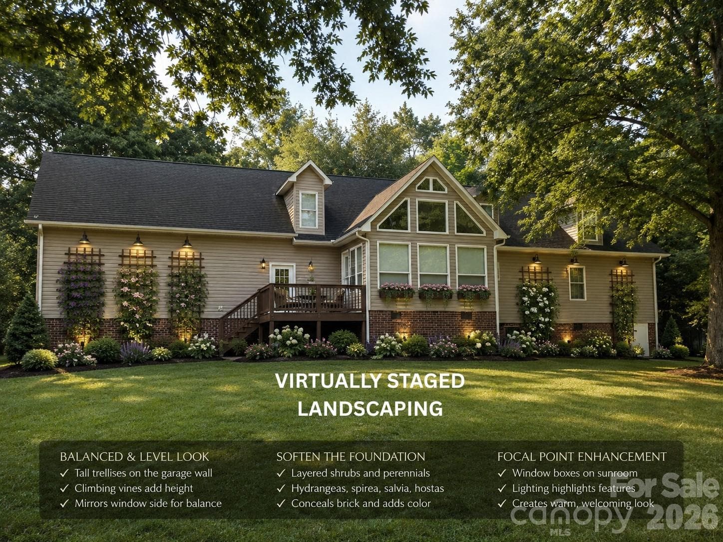 Virtually Staged Landscaping back of home. - 130 Canoe Court, Mount Gilead
