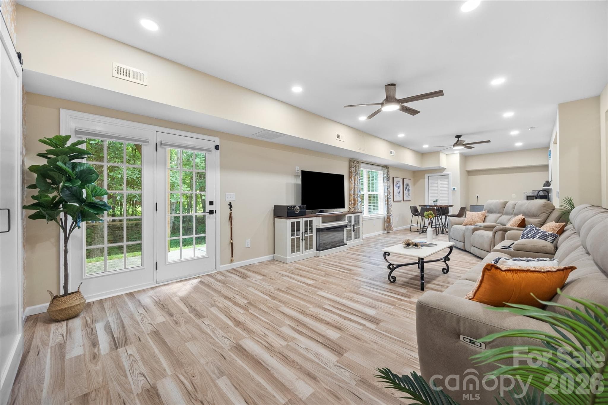 Fully finished walk-out basement w/ French doors to yard - 2209 Trading Ford Drive, Waxhaw