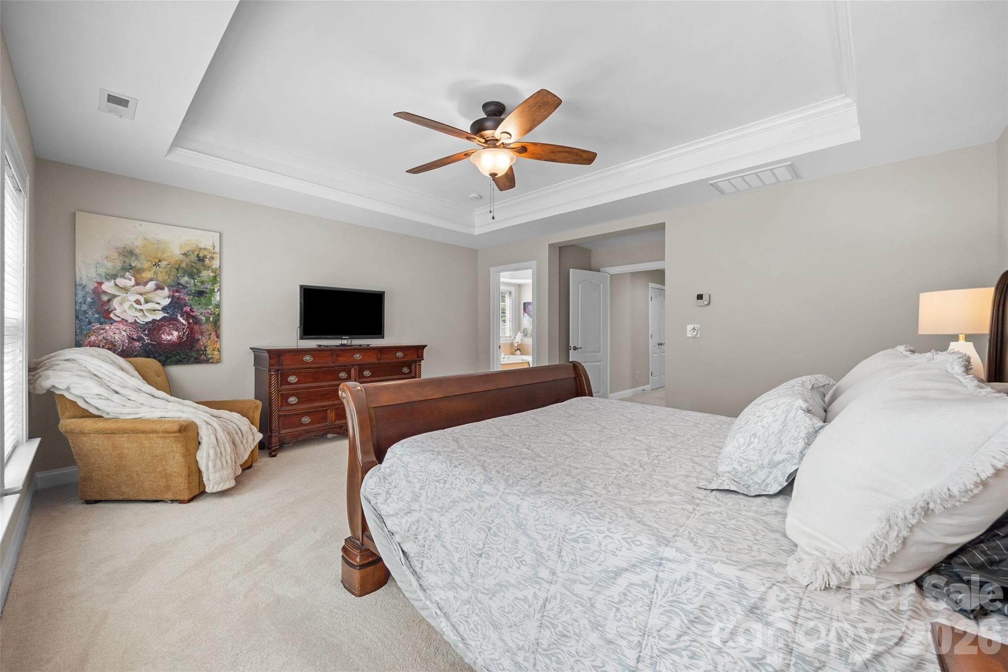 Upper level Primary bedroom w/ ensuite bathroom - 2209 Trading Ford Drive, Waxhaw