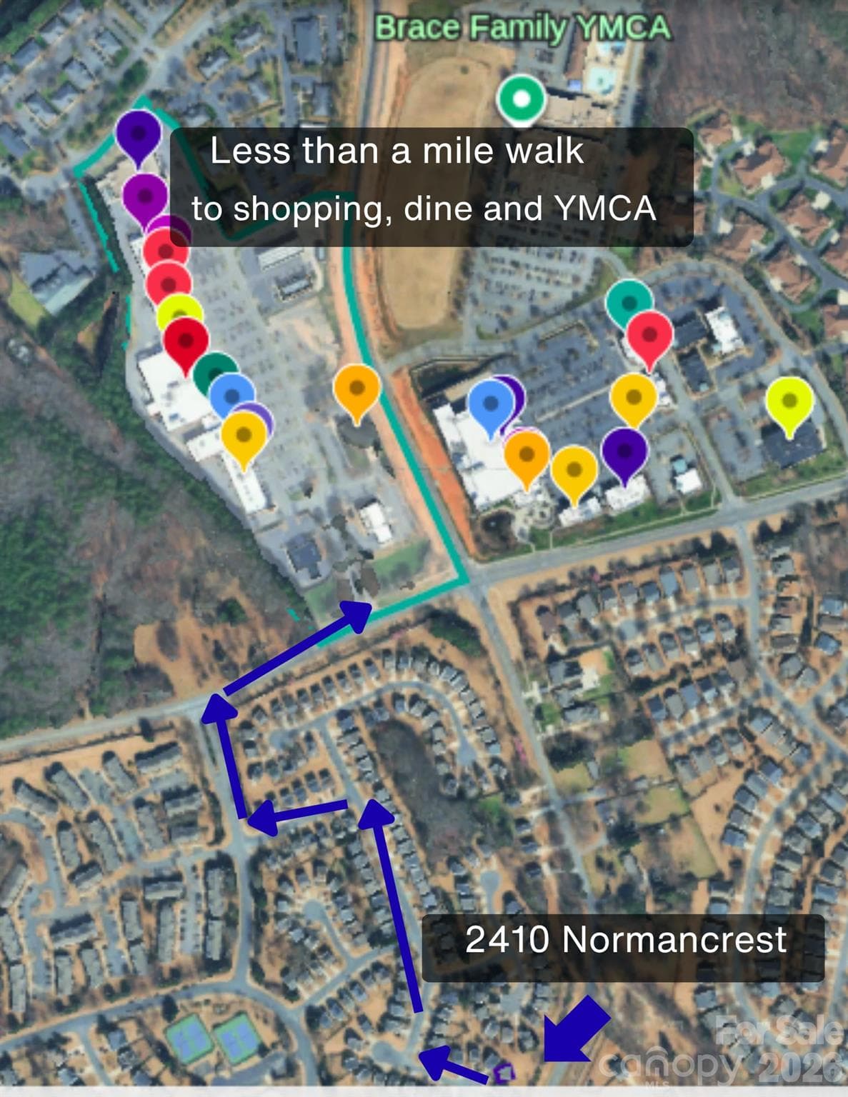 10 minute walk to so many shops and restaurants! Who needs a car :) - 2410 Normancrest Court, Charlotte