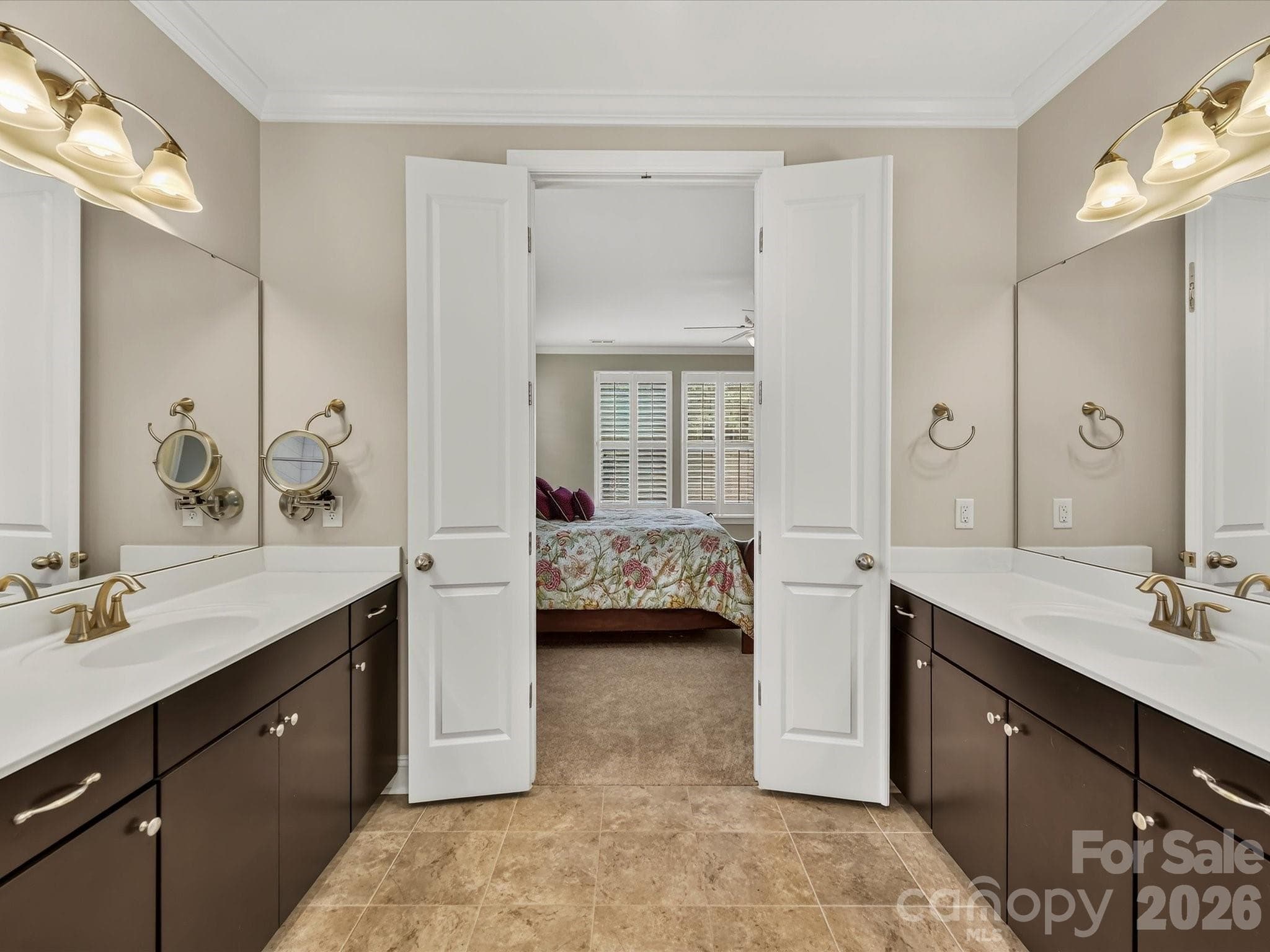 Dual separated vanities provide fantastic counter and storage space. - 12323 Cherrybark Lane, Charlotte