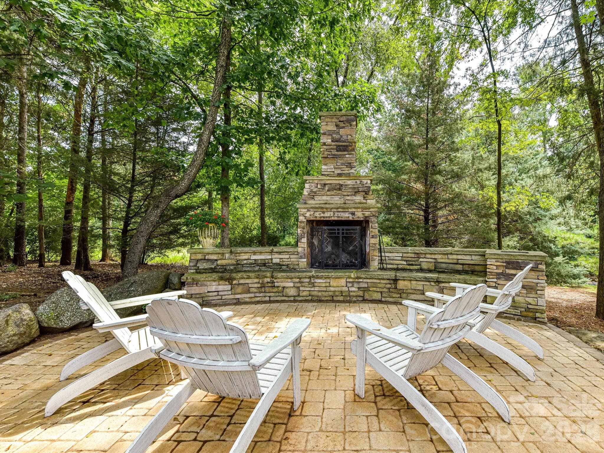 Think of all the fun Carolina nights by this stone fireplace! - 12323 Cherrybark Lane, Charlotte