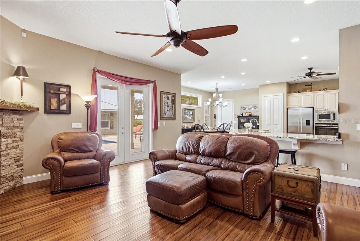 View from Living Room to Kitchen - 1500 SPRING GARDEN RANCH RD, DE LEON SPRINGS
