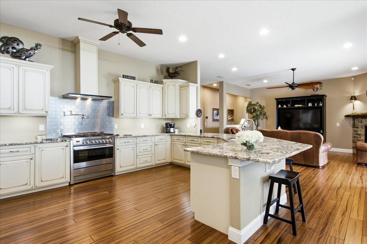View of Kitchen with English Country Style Cabinets - 1500 SPRING GARDEN RANCH RD, DE LEON SPRINGS