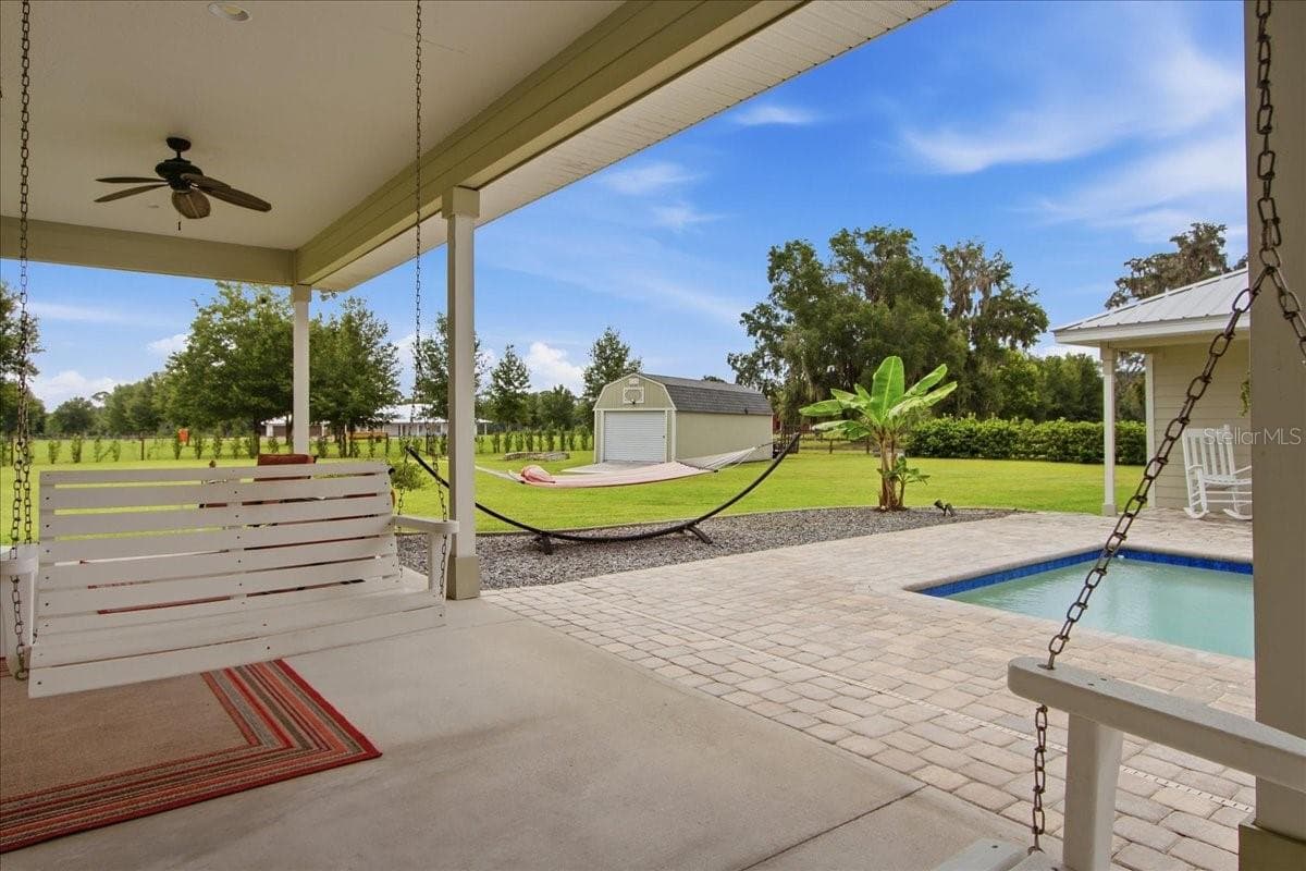 View from Main House to Storage Buidling - 1500 SPRING GARDEN RANCH RD, DE LEON SPRINGS