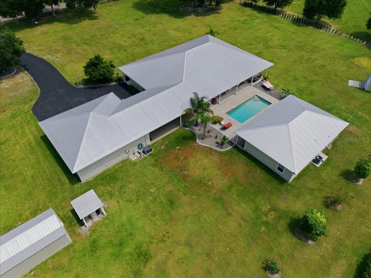 Aerial from back of property - 1500 SPRING GARDEN RANCH RD, DE LEON SPRINGS